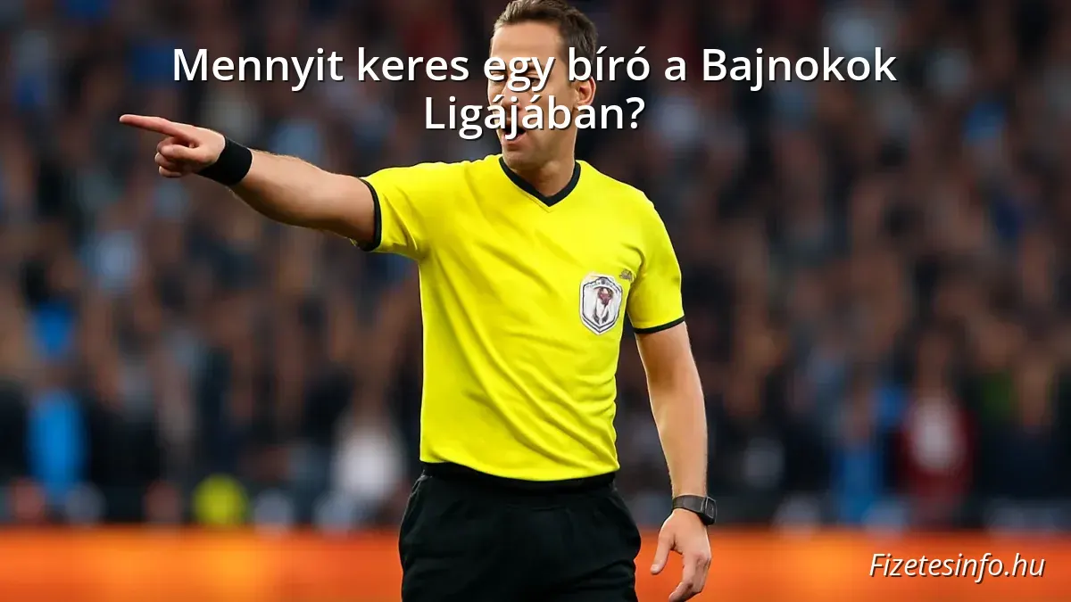Soccer referee officiating a Champions League match in a stadium