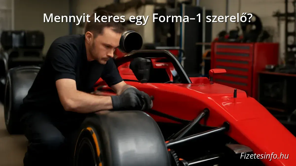 Forma–1 szerelő dolgozik a versenyautón a boxban